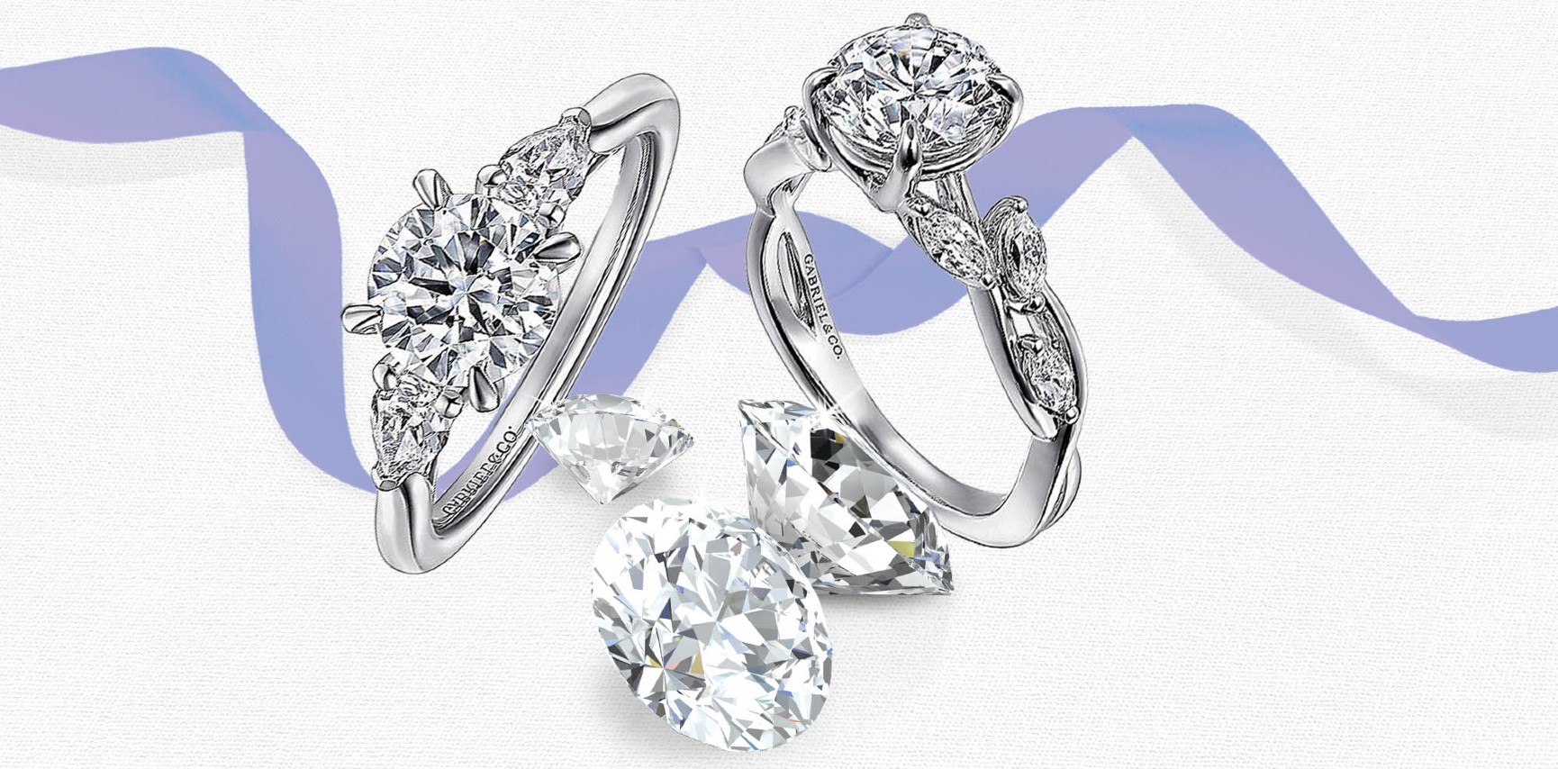Gabriel & Co. engagement ring settings for beautiful fancy diamonds from The Wedding Ring Shop, Home of Hawaii's Most Beautiful Diamonds