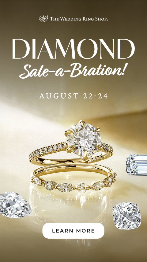 Diamond Sale-a-Bration! August 22-24 banner featuring diamond jewelry