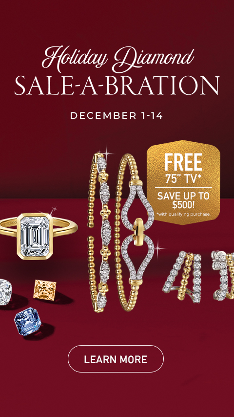 Holiday Diamond Sale-A-Bration banner featuring fine jewelry. Event runs from Dec. 1 - 14