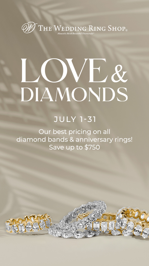 Love & Diamonds Love and Diamonds promo banner featuring diamond bands and anniversary rings