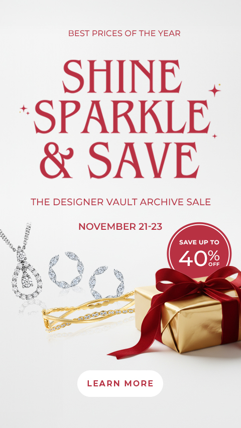 Shine, Sparkle, & Save event banner featuring various WeddingRingShop fine jewelry; event runs from November 21-23