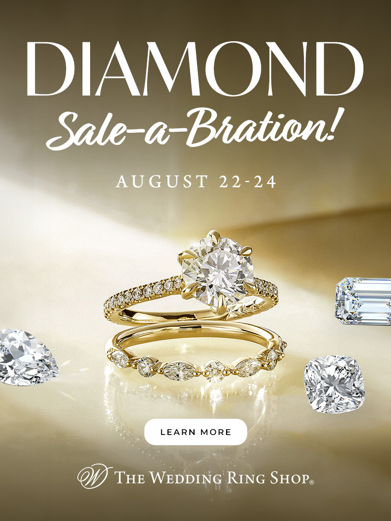 Diamond Sale-a-Bration! August 22-24 banner featuring diamond jewelry