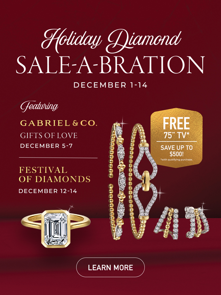 Holiday Diamond Sale-A-Bration banner featuring fine jewelry. Event runs from Dec. 1 - 14