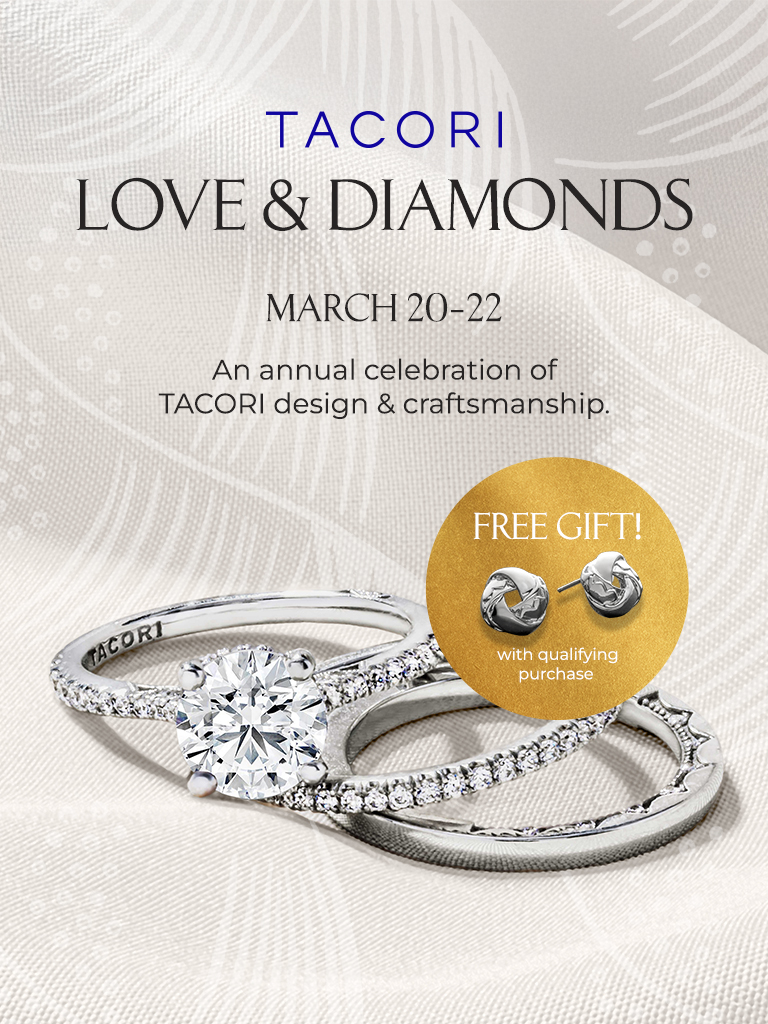 Tacori Love & Diamonds banner featuring bridal rings