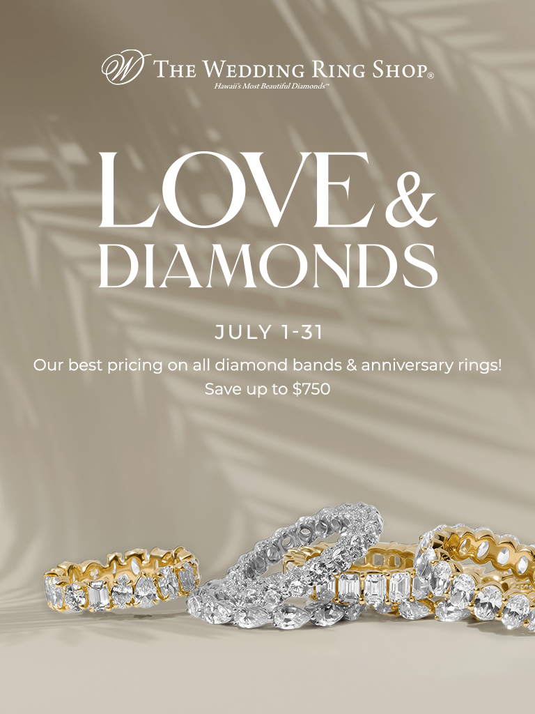 Love & Diamonds Love and Diamonds promo banner featuring diamond bands and anniversary rings
